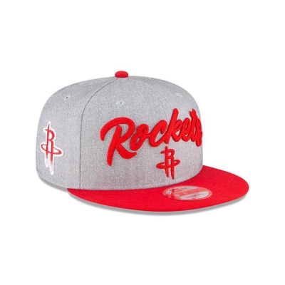 Grey Houston Rockets Hat - New Era NBA Official NBA Draft 9FIFTY Snapback Caps USA4527910